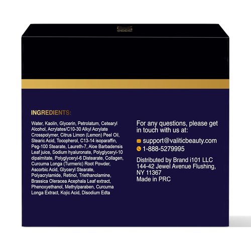 VALITIC Vitamin C & Turmeric Clay Mask - Dark Spot Corrector with Kojic Acid & Retinol - 100g Skin Care Essential
