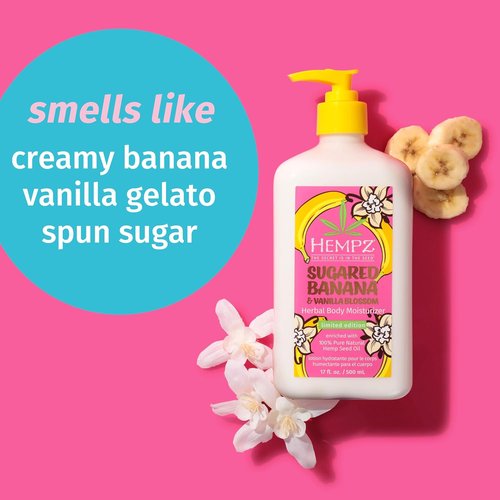 Hempz Sugared Banana & Vanilla Blossom Body Lotion - Ultra Hydrating Moisturizer for All Skin Types | 17 oz