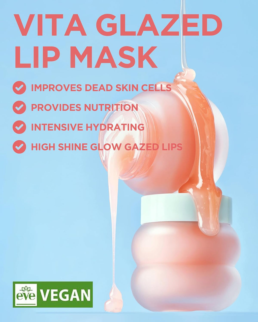TOCOBO Vita Glazed Lip Mask - Vegan Overnight Treatment for Dry Lips | Gentle PHA Exfoliation, 0.68 oz