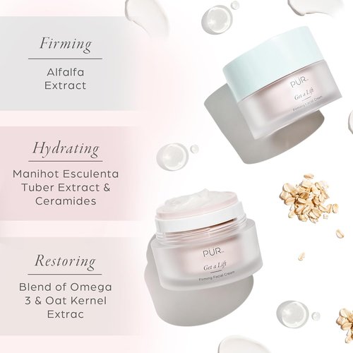 PÜR MINERALS Firming Facial Cream - Triple-Action Lightweight Moisturizer for Face & Neck | Tightens Skin, Reduces Fine Lines & Wrinkles