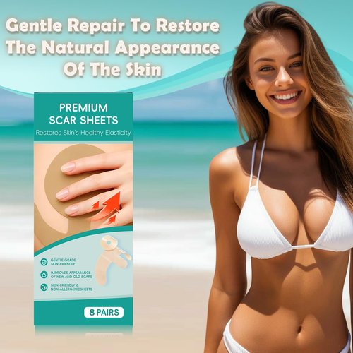 Silicone Scar Sheets for Breast, 16 Pieces Of Reusable Silicone Breast Scar Sheets, Effective Postoperative Scar Healing Solution, Promote Healing, Reduce Scar