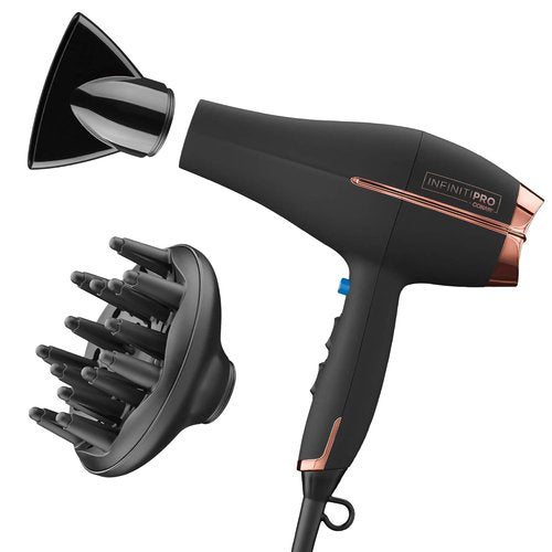 INFINITI PRO by CONAIR Hair Dryer - 1875W Ceramic Blow Dryer with Diffuser & Concentrator | 3 Heat Settings, Black