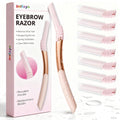 Eyebrow Razor and Face Razor for Women, Reusable Metal Handle with 7 Refill Blades, Dermaplane Razor with Protective Silicone Cap, Eyebrow Hair Trimmer