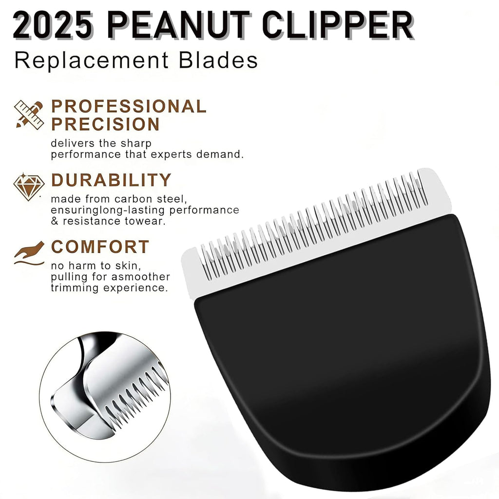 Wahl Peanut Clipper Blades - 2 Pack Professional Replacement Blades with 4 Guards | Smooth Cutting, Black