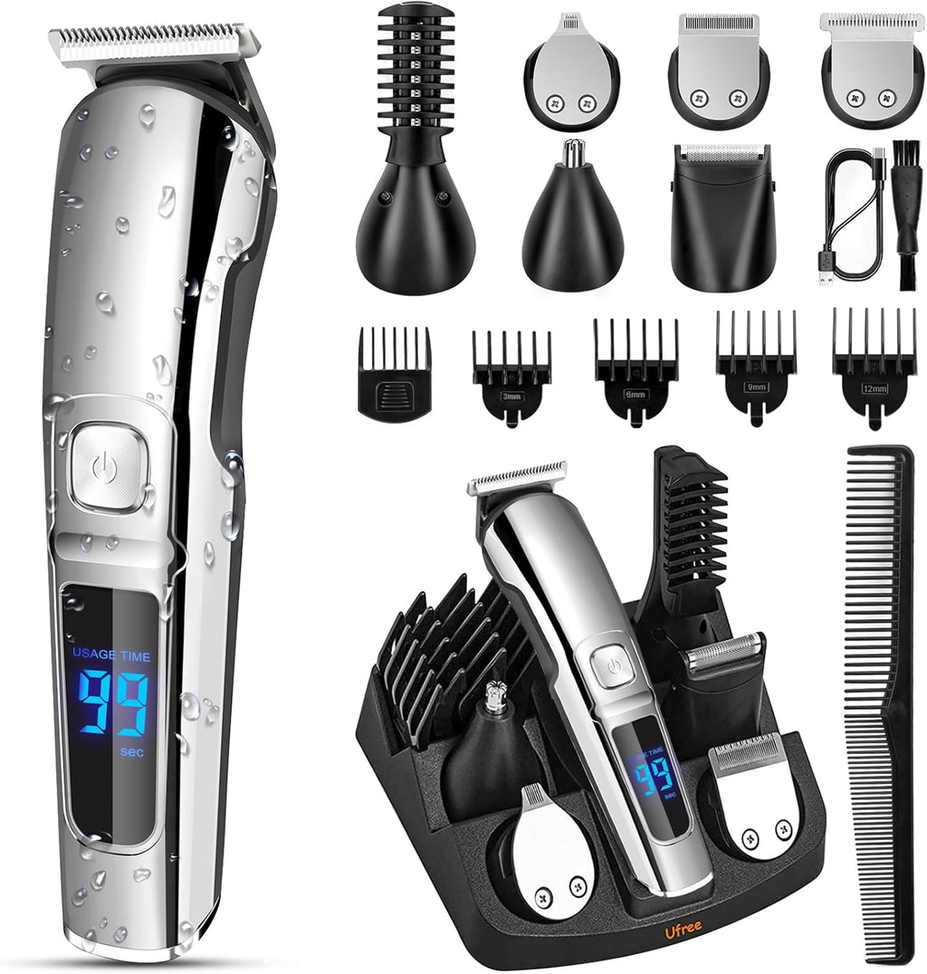 Ufree Beard Trimmer - Waterproof Electric Razor for Face, Body & Mustache | Cordless Grooming Kit