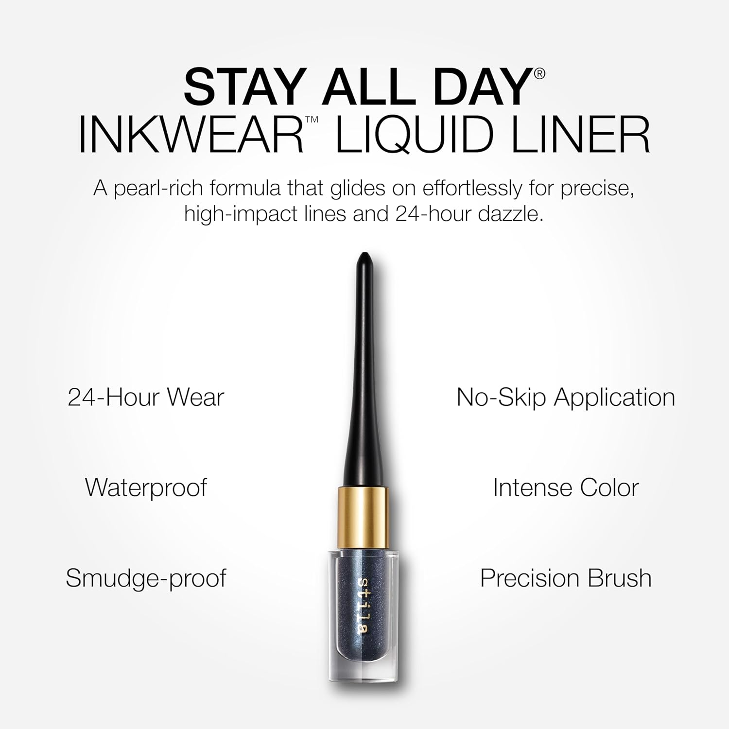 STAY ALL DAY Inkwear Liquid Eye Liner - Long-Lasting, Smudge-Proof Formula | Black