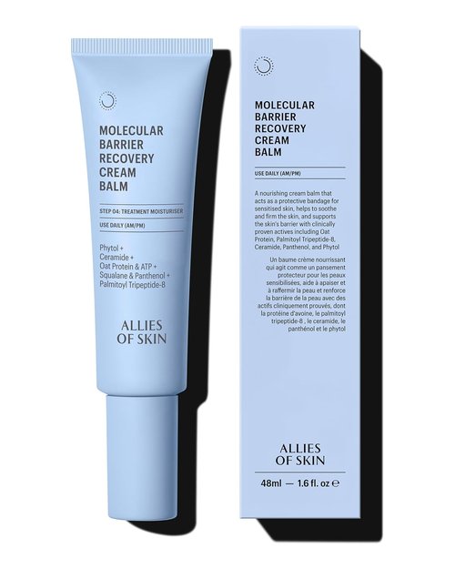 Allies of Skin Molecular Barrier Repair Cream Balm - Deeply Hydrating Face Moisturizer with Ceramides & Squalane | 1 fl oz for Irritated Skin