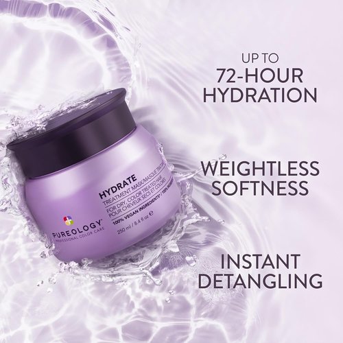 Pureology Hydrate Hair Treatment Mask - Deep Conditioning for Dry & Color-Treated Hair | Instant Shine & Detangling