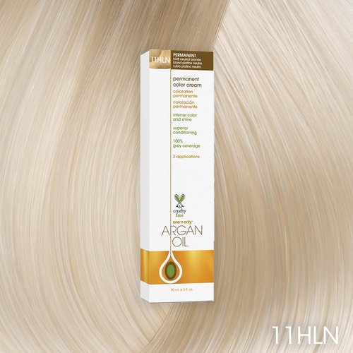 One N' Only Permanent Hair Color - Argan Oil Infused Dye for Rich Tones & Gray Coverage - 11HLN Hi-Lift Neutral Blonde (3 oz)