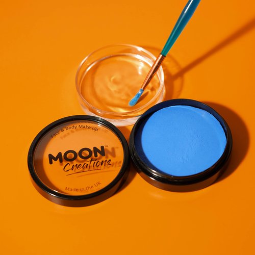 Pro Face & Body Paint Cake Pots by Moon Creations - Brights Colours Set - Professional Water Based Face Paint Makeup for Adults, Kids - 1.26oz