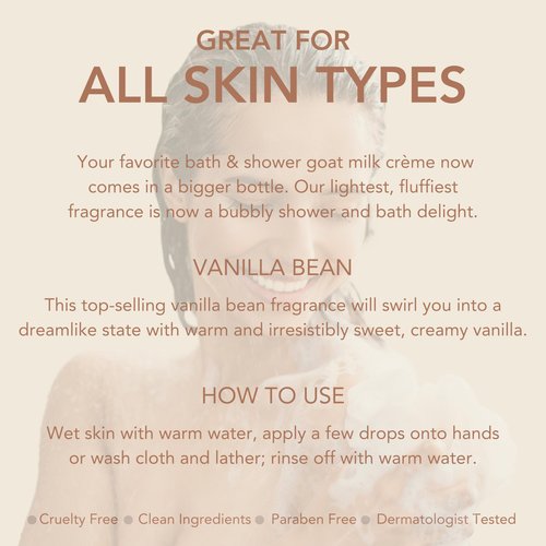 Dionis Goat Milk Bath Soap & Liquid Shower Crème Vanilla Bean 14.5oz (Pack of 1)