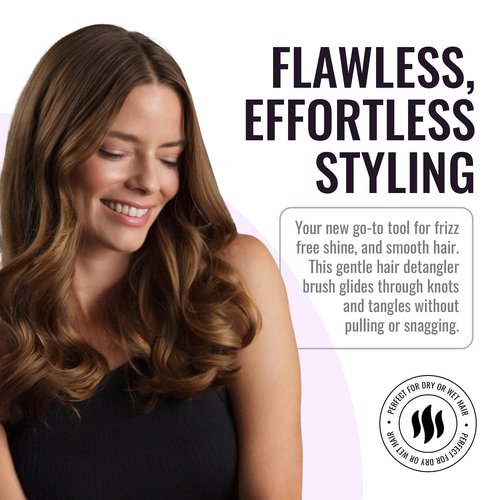 ERGO Super Gentle Mini Paddle Brush - Ideal Hair Brush for Thick or Thin Hair | Detangles Curly & Wet Hair
