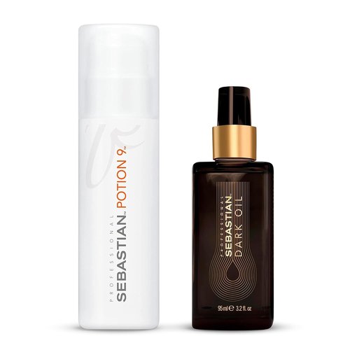 Sebastian Professional Potion 9 Leave-In Conditioner & Dark Oil Styling Set - Nourishing Hair Care, 5.1 oz + 3.2 oz