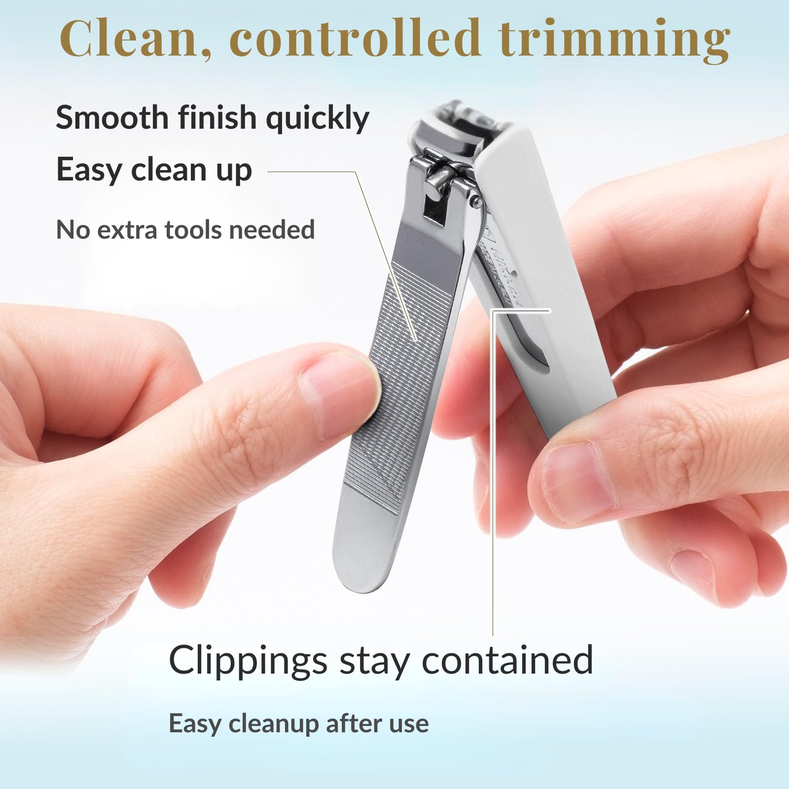 Wablade Japanese Nail Clippers, Made in Seki Japan, Curved Carbon Steel Edge, Removable Nail Catcher with Built-in Nail File, Fingernail & Toenail Grooming Tool, Compact Travel Design (Maiko)