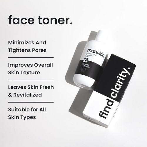 Natural Outcome Man Skin Face Toner - Daily Pore Cleansing Astringent with Witch Hazel & Aloe Vera | 8 Oz