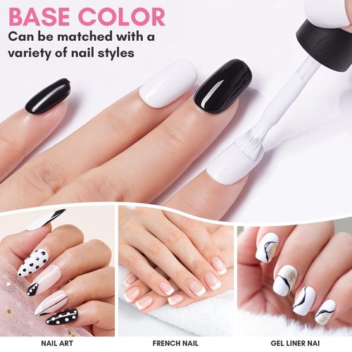 Makartt White Gel Nail Polish 15ml, Soak Off Blanc Gel for UV LED Light, DIY Nail Art, Manicure Designs, Salon & Home Use, Long Lasting and Easy Application