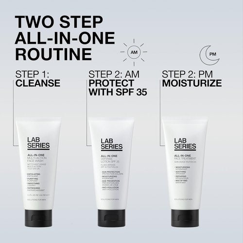 Lab Series Men's Daily Skin Care Set - All-In-One Face Wash & Moisturizer with SPF 35