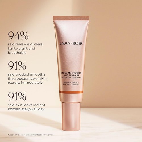 Laura Mercier Tinted Moisturizer - Light Revealer Skin Illuminator with SPF 25 | All-Day Hydration & Luminous Finish