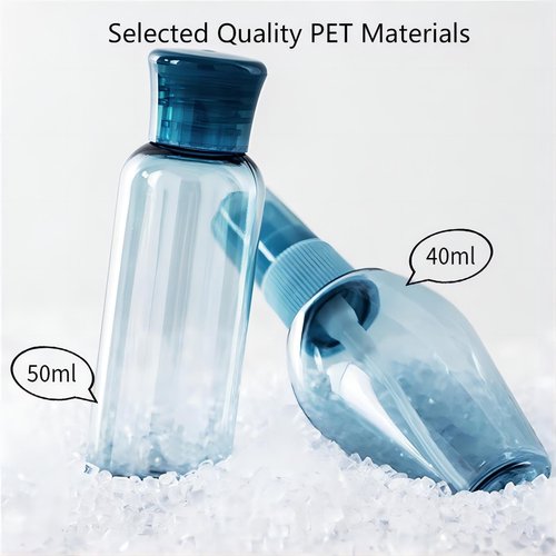 Cracrab Travel Size Spray Bottles TSA Approved Small Mini Containers Accessories 2 oz - Blue, Leakproof, Lightweight