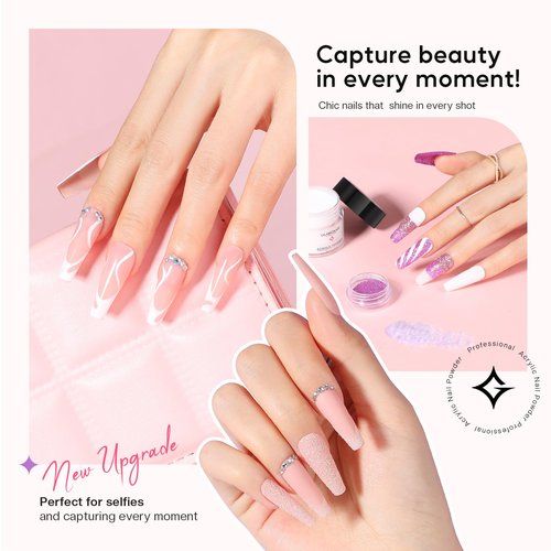 Glamonade Acrylic Nail Kit for Beginners: Professional Nail Kit Set with Everything UV Light and Complete Nail Supplies Salon