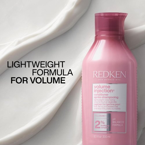 Redken Volume Injection Conditioner for Fine Hair - Adds Lift & Body, Paraben-Free Formula