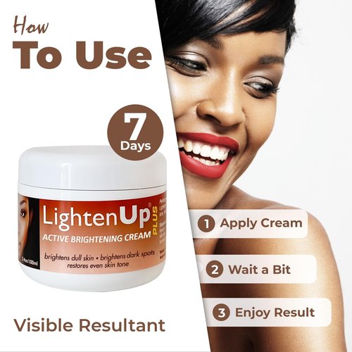 Lighten-Up Plus Active Skin Brightening Cream - 3.4 Fl oz / 100 ml - Daily Moisturzing Cream, For Face and Body