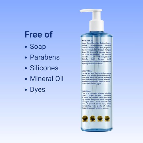 Purifying Face Cleansing Gel - Vitamin C & Aloe Vera Daily Foaming Wash | Soap-Free, Oil Control, 13.52 oz