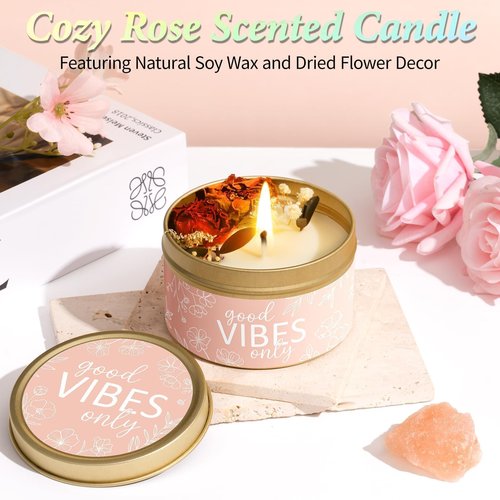 Spa Gifts for Women Bath Gift Set, Rose Relaxing Spa Gift Baskets Home Bath Set Self Care Kit Care Package Thank You Birthday Valentines Day Gifts for Her Women Mom Friends Sister Teen Girls Wife