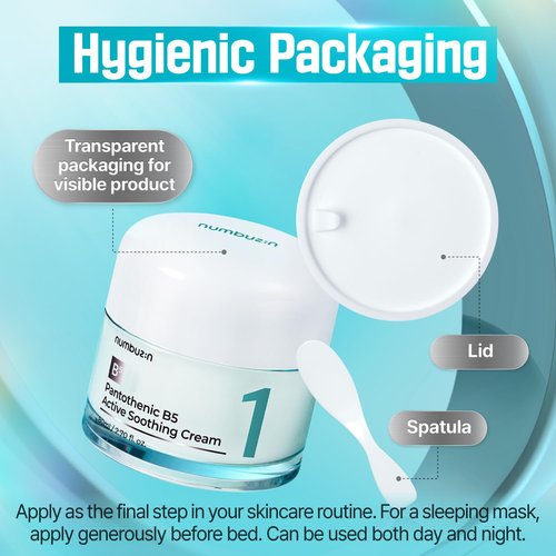numbuzin No.1 Pantothenic B5 Active Soothing Cream | Remove sebum and skin troubles, Pantothenic acid, Korean Skincare Gift for Women | 2.70 fl oz