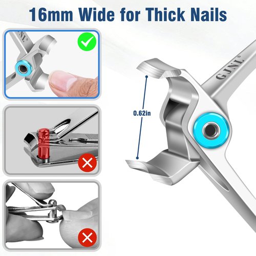 Toenail Clippers for Thick Nails for Seniors, 2026 Upgrade Angled Head Large Toe Nail Clippers, Heavy Duty Fingernail Clippers with Wide Opening Nail Cutter Men & Women