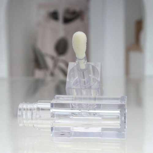 COSIDEA 24pcs PETG 5ml Empty square Transparent lipgloss tubes bulk wholesale with big wand lipgloss containers large doe foot tube for coconut oil bottle