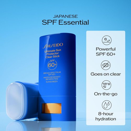 Shiseido Clear Sunscreen Stick - Invisible Broad-Spectrum Protection - Lightweight Formula for All Skin Types