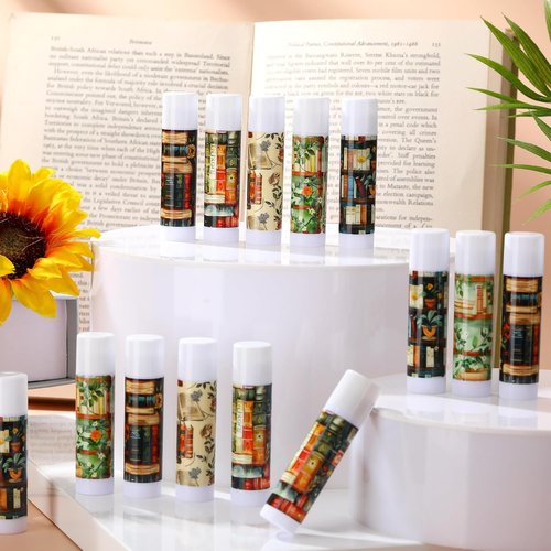 Leelosp Bookish Lip Balms - 25 Pack Gifts for Book Lovers, Librarians & Readers | Perfect for Parties & Events