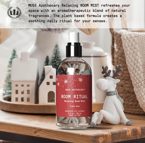 Muse Apothecary Room Ritual - Aromatic Room Spray with Essential Oils | 8 oz Fresh Snow, 2 Pack