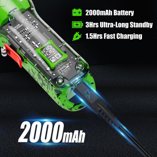 Tuanchuanrp Professional Hair Clippers for Men, Cordless Barber kit for Hair Cutting & Grooming, Hair Clippers Set for Barber Haircut with LED Display 8 Fade Taper Combs(Green)
