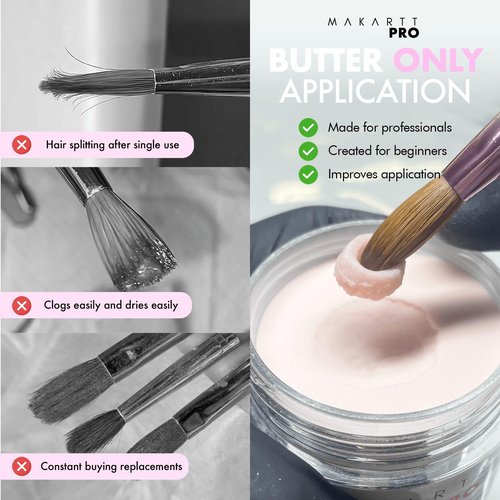 MakarttPro Kolinsky Acrylic Nail Brush Size 10 - 100% Pure Kolinsky Hair for Professional Application