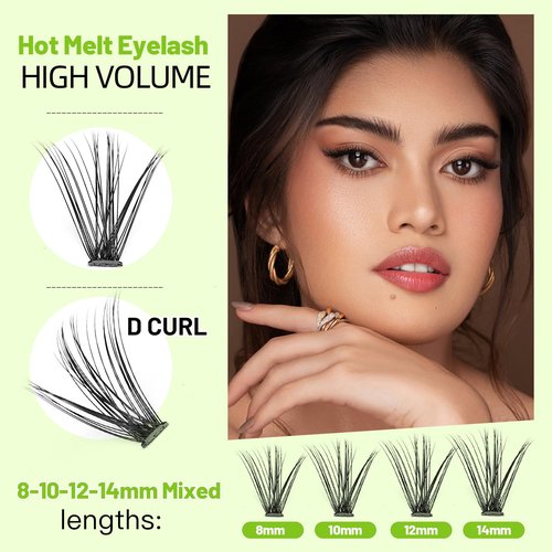 BODERMINCER 20D 8-20mm To Choose 8-10-12-14mm MIX/14-16-18-20mm Mixed Individual Cluster Eyelashes False Eyelash Extensions Individual Eyelash Bunche DIY at Home (20D 8-10-12-14mm Mixed)