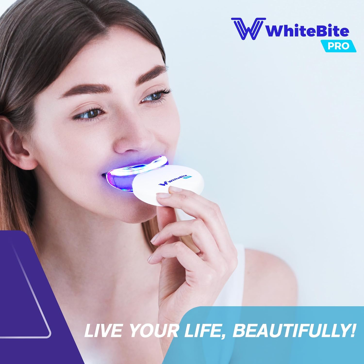 Whitebite Pro Teeth Whitening Kit - Dental-Grade Whitening for Sensitive Teeth | 32X LED Light + 35% Carbamide Peroxide Gel + Mint Flavor