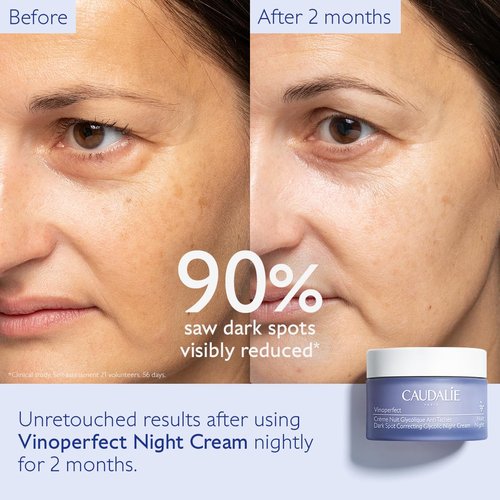 Caudalie Vinoperfect Night Cream | Dark Spot Brightening Glycolic Formula - 1.6 Fl. Oz