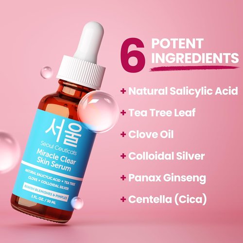 SeoulCeuticals Acne Serum - Rapid Action Treatment with Salicylic Acid & Tea Tree Oil | 1oz for Even Skin Tone