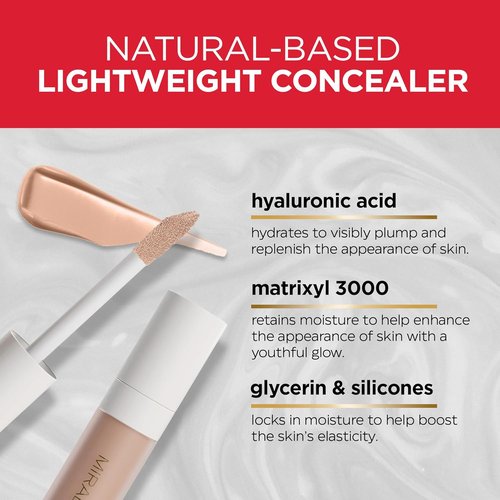 Mirabella Invincible Under Eye Concealer - Full Coverage Hydrating Formula for Dark Circles | Light L100
