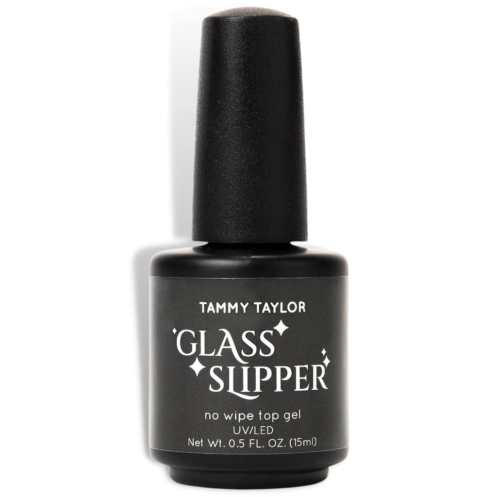 Tammy Taylor Glass Slipper Gel Top Coat - No Wipe, High Gloss Finish, Quick Cure for Acrylic Nails