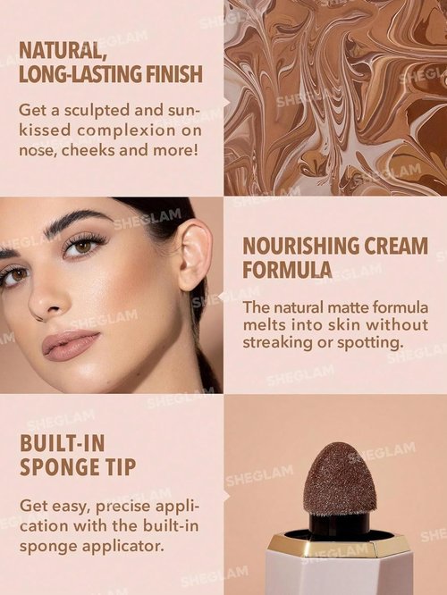 SheGlam Liquid Contour Stick - Long Lasting Cool Toned Cream Bronzer Makeup | 01 Soft Tan