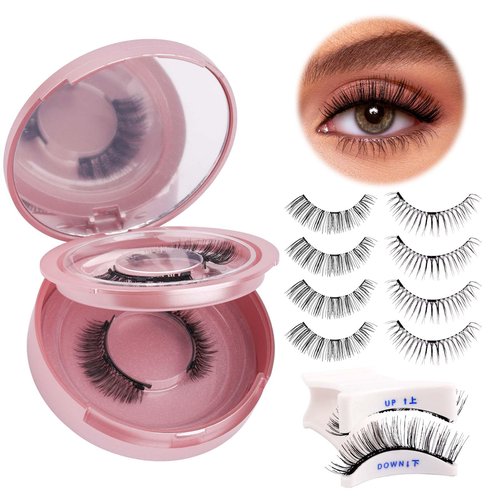 FADLASH Magnetic Eyelashes with Applicator Natural Look Magnetic Lashes Reusable 2 Pairs False Eyelashes Kit Easy to Wear and Remove (806+B7)