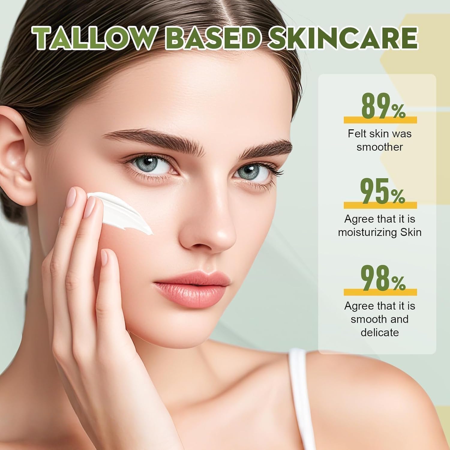 WOMEIKI Beef Tallow for Skin,Organic Whipped Beef Tallow Face Moisturizer with Raw Honey and Beeswax,Natural Grass Fed Tallow and Honey Balm,Moisturizer for Face,Body (Unscented)