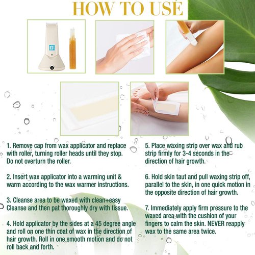 Clean + Easy Original Roll On Wax – Small Wax Refill Cartridges for Hair Removal, Fast & Easy Roll On Applicator for Face, Brows & Delicate Areas, 3 Pack
