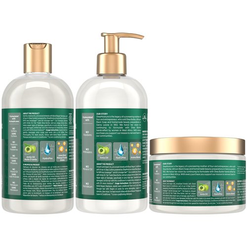 SheaMoisture Shampoo & Conditioner Set + Leave-in Conditioner, Amla Oil, Bond Repair Hair Treatment for Dry, Damaged Hair, Anti-Frizz Products for Curly Hair
