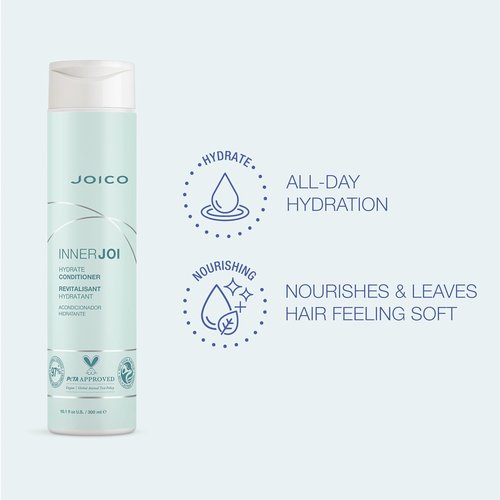 Joico InnerJoi Hydration Shampoo & Conditioner Set - Sulfate & Paraben Free | Vegan Formula for Dry Hair | 10.1 Fl Oz