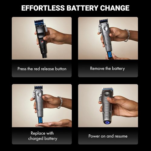 BaBylissPRO FXONE LO-PROFX Cordless Clippers for Men - Interchangeable Battery Design