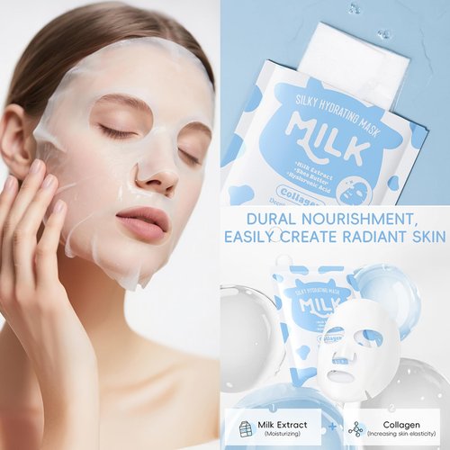 Milk Skin Care Set for Kids & Teens, 12 IN 1 Moisturizing & Gentle Milk Skin Care for Teens Girls Ages 8-12, Face Care Kit, Milk Skincare for Girls 10-12, Bulk Gifts Birthday Galentines Gifts,12PCS